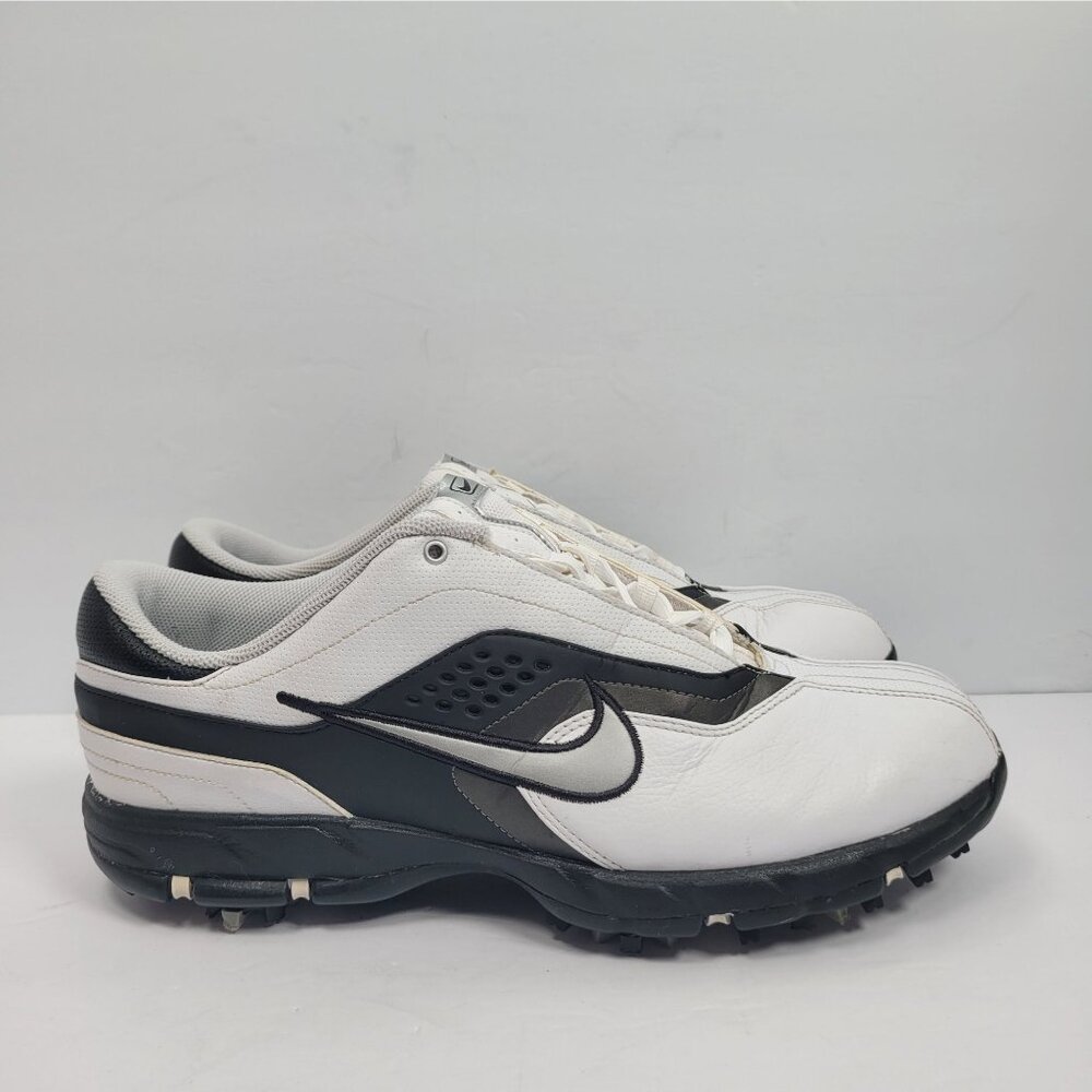 Nike Air Tour Sport 2008 Men's White Black Cleat Golf Shoes 336044-101 US Size 9